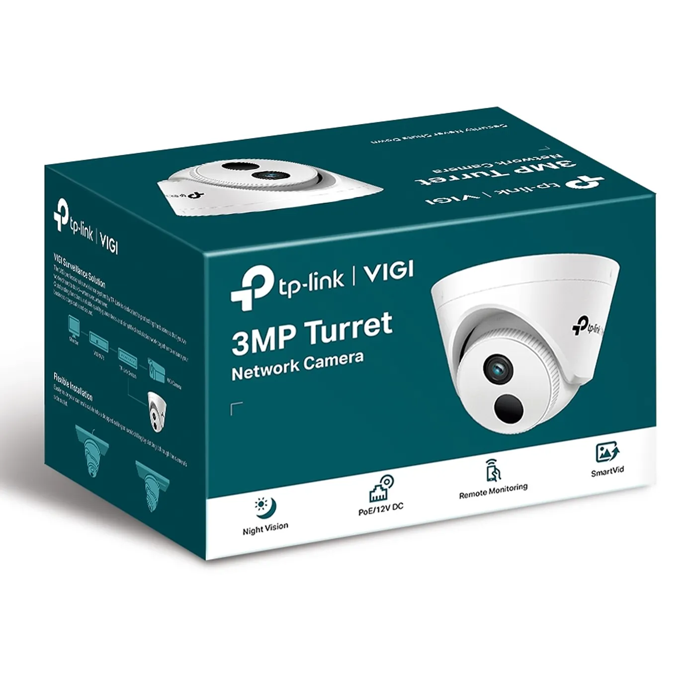 [C400HP-4] Vigi by TP-Link - Cámara IP Alta Definición [3Mp] Tipo Domo con IR PoE y 12V IP67 [Lente 4mm]