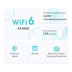 [DECO-X50-3PACK] TP-Link - Router Inalambrico WiFi Mesh Doble Banda AX3000 WiFi6 [3 Unidades]