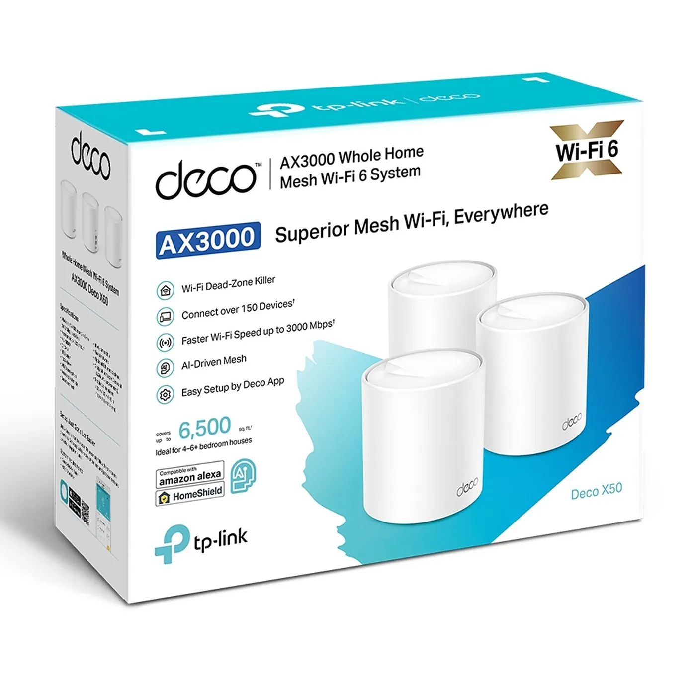 [DECO-X50-3PACK] TP-Link - Router Inalambrico WiFi Mesh Doble Banda AX3000 WiFi6 [3 Unidades]