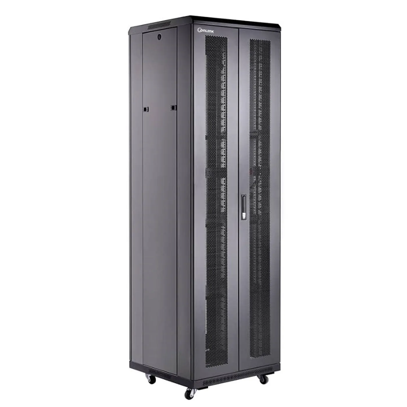 [A36837-MDM/600x800-BLACK] Onlink - Rack de Piso [37U] Cerrado 600x800x1832mm con Puerta Frontal de Malla y Doble Puerta Trasera de Malla [Negro]