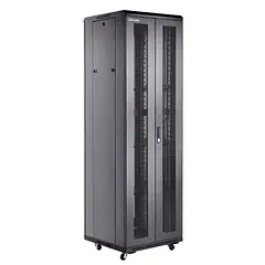 [A36837-MDM/600x800-BLACK] Onlink - Rack de Piso [37U] Cerrado 600x800x1832mm con Puerta Frontal de Malla y Doble Puerta Trasera de Malla [Negro]