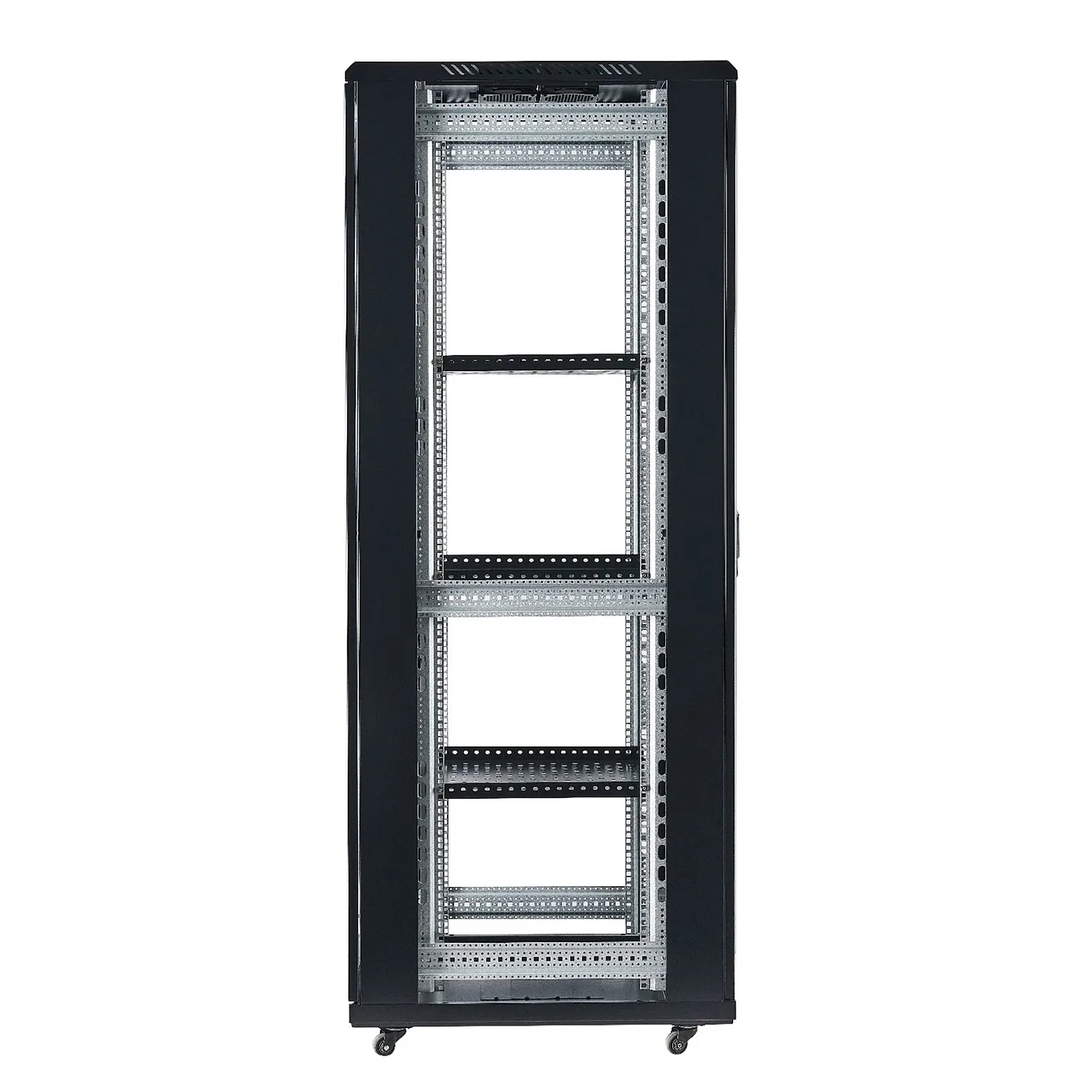 [A36837-MDM/600x800-BLACK] Onlink - Rack de Piso [37U] Cerrado 600x800x1832mm con Puerta Frontal de Malla y Doble Puerta Trasera de Malla [Negro]