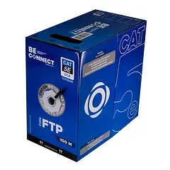 [ATB-CFC5OUTCCA1] Beconnect - Cable FTP Apantallado CAT5e (Categoria 5e) CCA Doble Chaqueta Exterior (Negro) [Bobina 100 Metros]