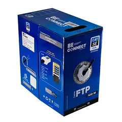 [ATB-CFC5OUTCCA1] Beconnect - Cable FTP Apantallado CAT5e (Categoria 5e) CCA Doble Chaqueta Exterior (Negro) [Bobina 100 Metros]