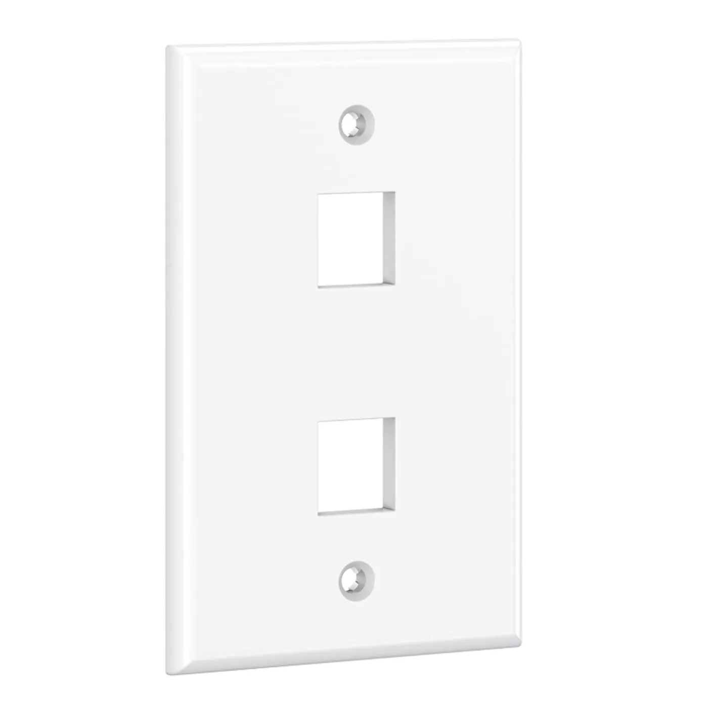 [ATB-FP422P] Beconnect - Face Plate Placa Frontal de Pared para Keystone 2 Puertos Blanco [Unidad]