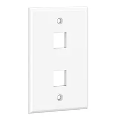 [ATB-FP422P] Beconnect - Face Plate Placa Frontal de Pared para Keystone 2 Puertos Blanco [Unidad]