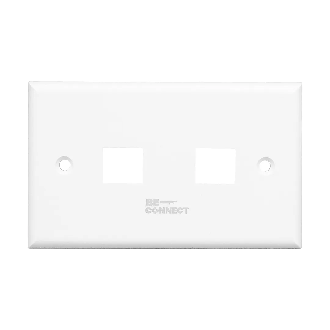 [ATB-FP422P] Beconnect - Face Plate Placa Frontal de Pared para Keystone 2 Puertos Blanco [Unidad]