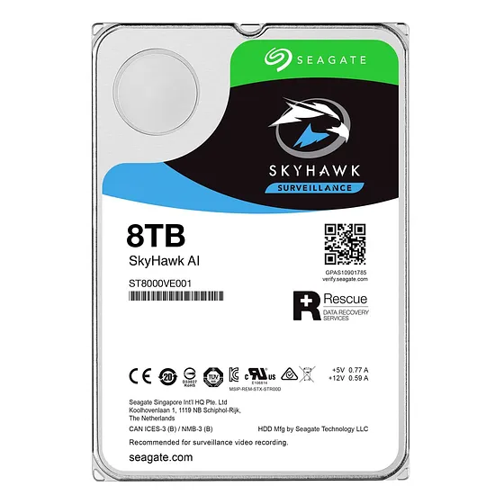 [060784] [ST8000VE001] Seagate - Disco Duro Skyhawk AI SATA III 8Tb 7200 rpm Cache 256Mb 3.5" Videovigilancia