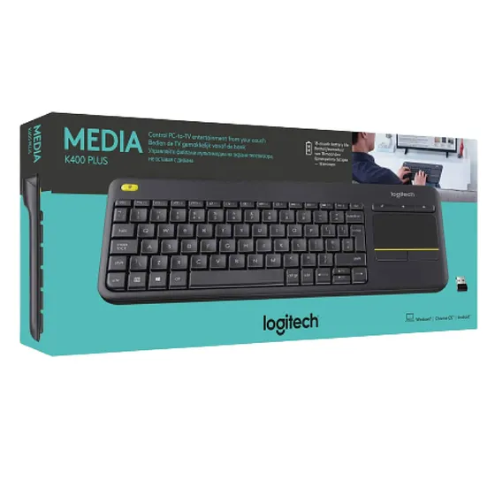 [060908] [K400-Plus-Negro] Logitech - Teclado Inalambrico con Touchpad [Español] 
