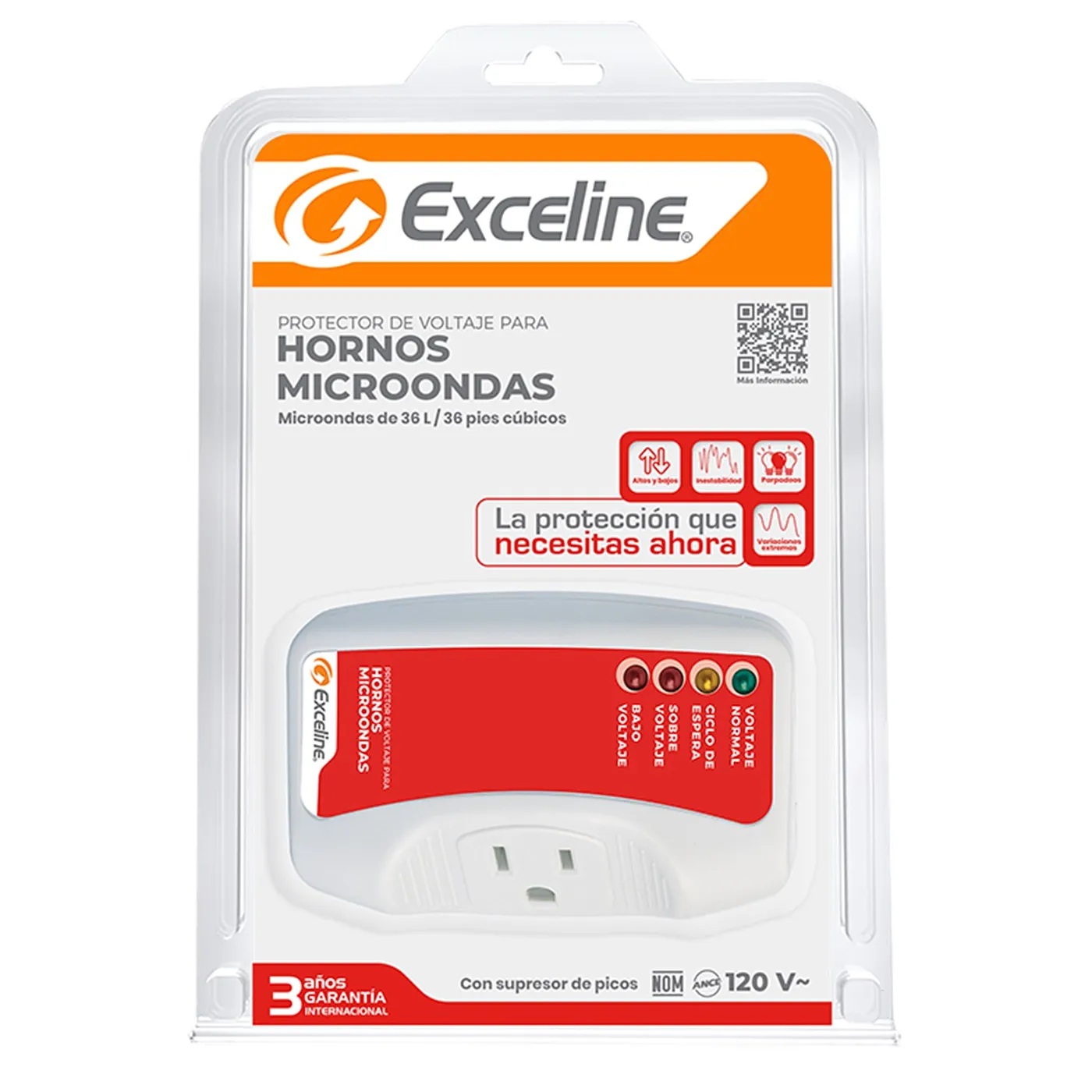 [GSM-MW120] Exceline - Protector de Microondas 110V [Enchufable]