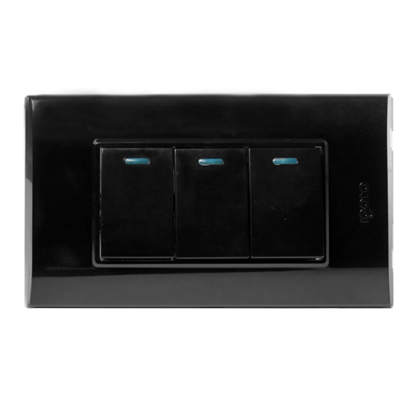 [B516-B] Igoto - Interruptor Triple Serie B [Negro]