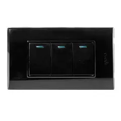 [B516-B] Igoto - Interruptor Triple Serie B [Negro]