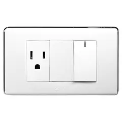 [A6036] Igoto - Interruptor Simple + Toma Corriente Serie A [Blanco]