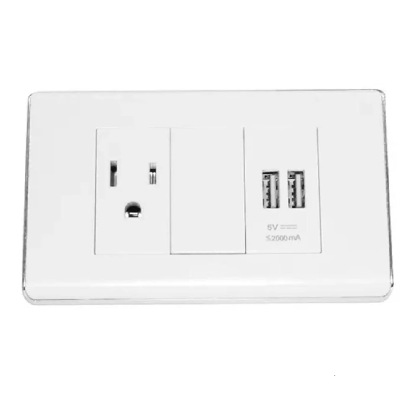 [A60-105/2U] Igoto - Toma Corriente con Tierra + 2 USB Serie A [Blanco]
