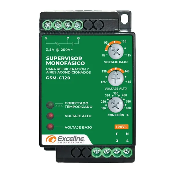 [070738] [GSM-C120] Exceline - Supervisor Monofasico de Refrigeración y A/A 110V [Bornera]
