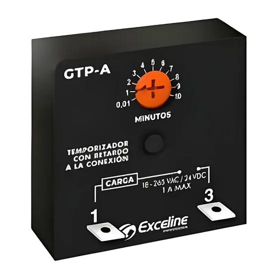 [070890] [GTP-A] - Exceline - Temporizador con Retardo a la Conexión 0,01 a 10 Minutos 24 / 120 / 208 / 240V