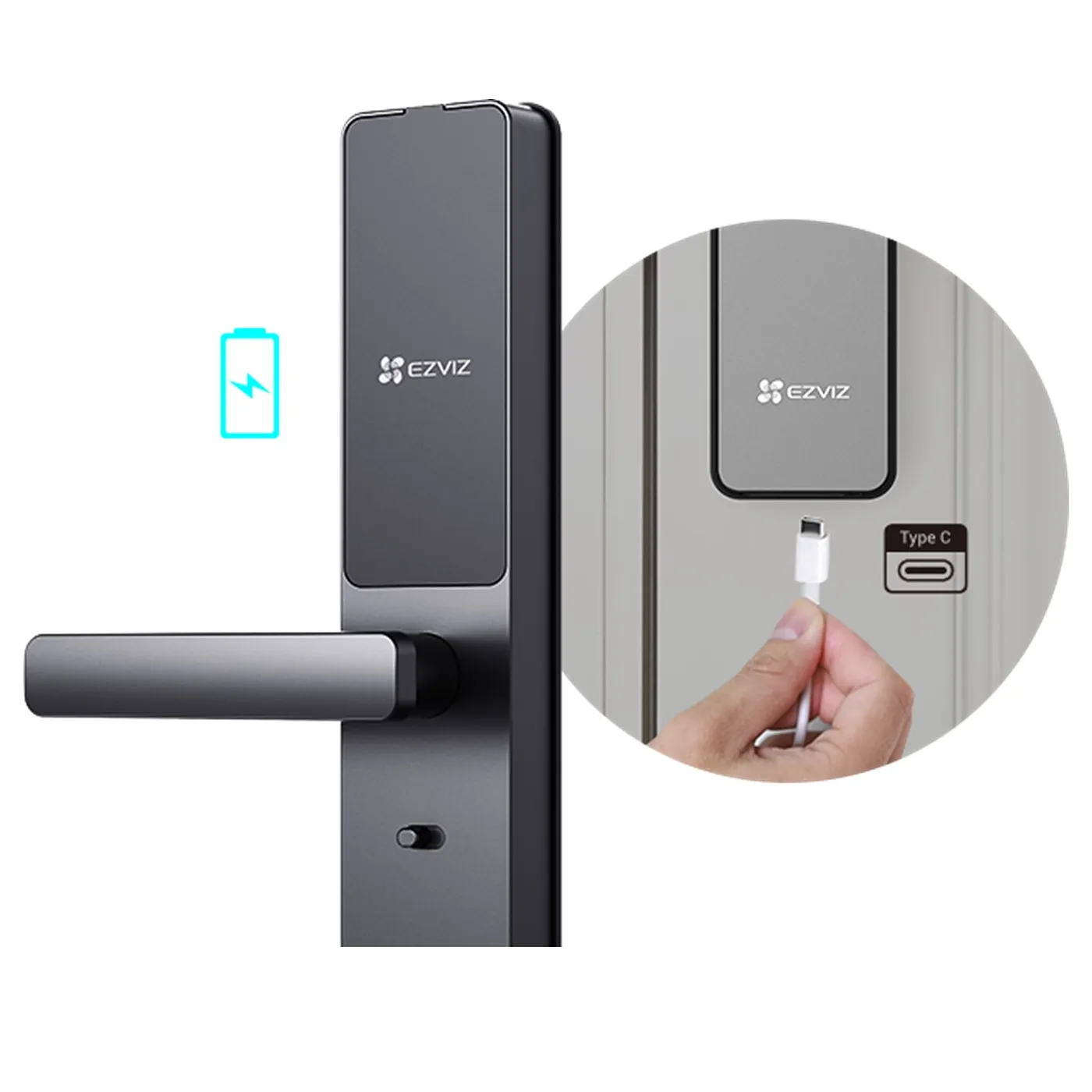[CS-DL05-R100-WBCP-GR(M)] Ezviz - Cerradura de Cerrojo Inteligente con Conectividad Wi-Fi Directa de Alta Gama Diseñada para Hogares y Oficinas hasta 6 Formas Diferentes de Abrir