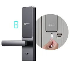 [CS-DL05-R100-WBCP-GR(M)] Ezviz - Cerradura de Cerrojo Inteligente con Conectividad Wi-Fi Directa de Alta Gama Diseñada para Hogares y Oficinas hasta 6 Formas Diferentes de Abrir