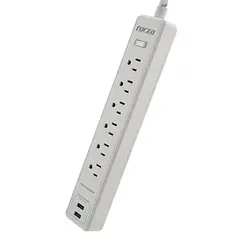 [FSP-612USBW] Forza - Regleta Protector de Voltaje 1680W [6] x NEMA 5-15R Enchufe Plano 120V/240V