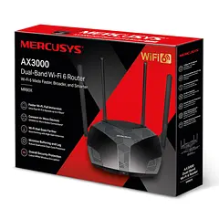 [MR80X] Mercusys - Router Inalambrico WiFi Doble Banda Gigabit AX3000 WiFi6 4 Antenas
