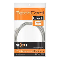 [AB361NXT01] Nexxt - Patch Cord Multifilar UTP CAT6 (Categoria 6) 24AWG Revestimiento CM [90cm/3ft] Interior (Gris) [Unidad]