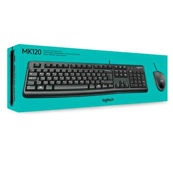 [060363] [MK120-BLACK] Logitech - Combo Teclado y Mouse Alambrico USB [Español] [Negro]