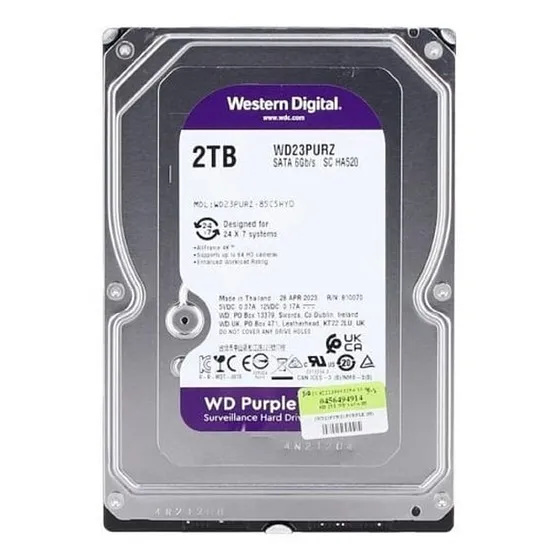 [WD23PURZ] Western Digital - Disco Duro Interno Purple 2TB 5400 rpm Cache 64Mb 3.5" Videovigilancia