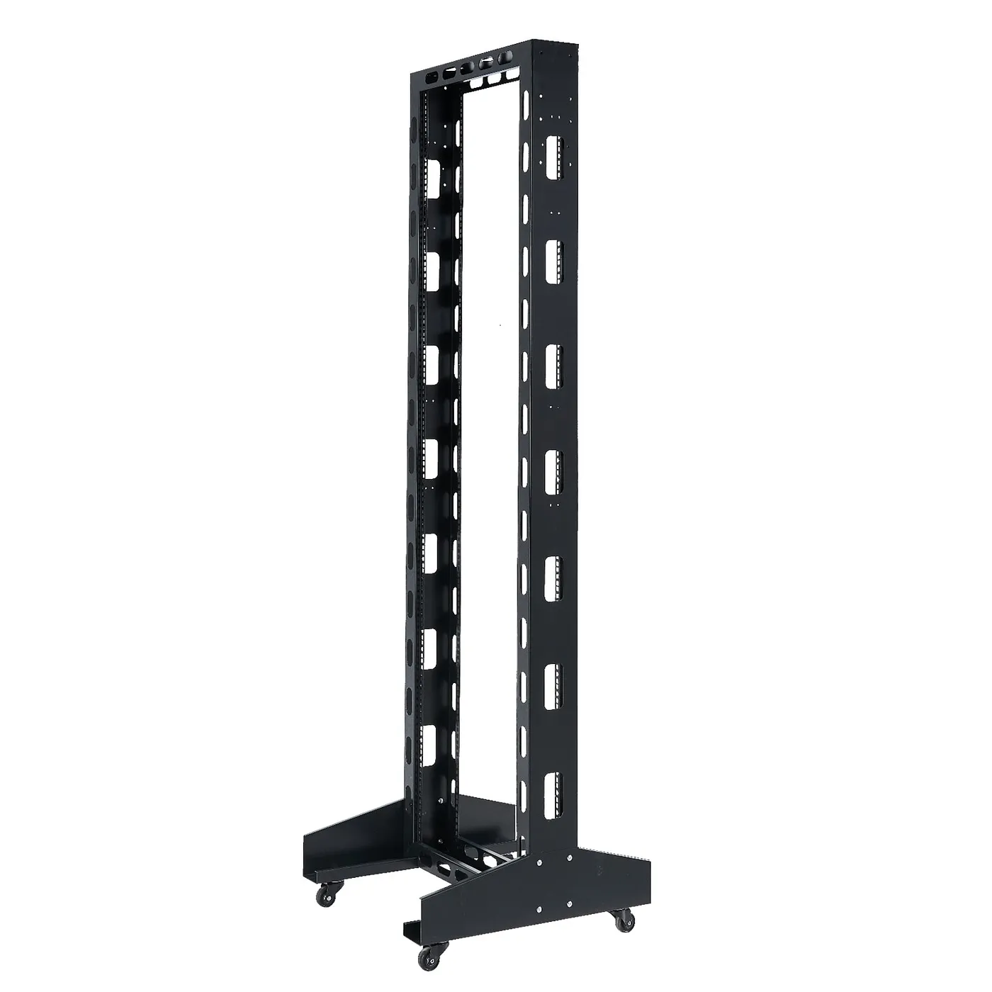 [OR2-42-BLACK] Onlink - Rack de Piso Abierto con Ruedas 42U 150Kg 2 Postes 600x2053mm