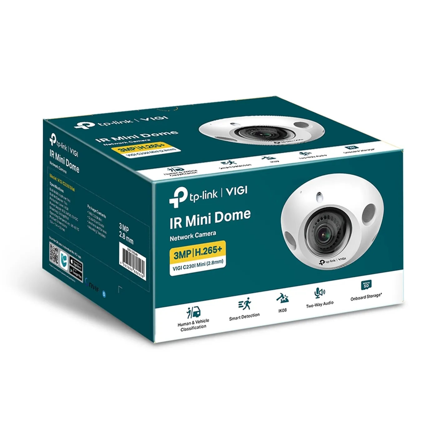 [C230I-Mini-2.8] Vigi by TP-Link - Cámara IP Alta Definición [3Mp] Tipo Domo con IR con Audio [Lente 2.8mm]
