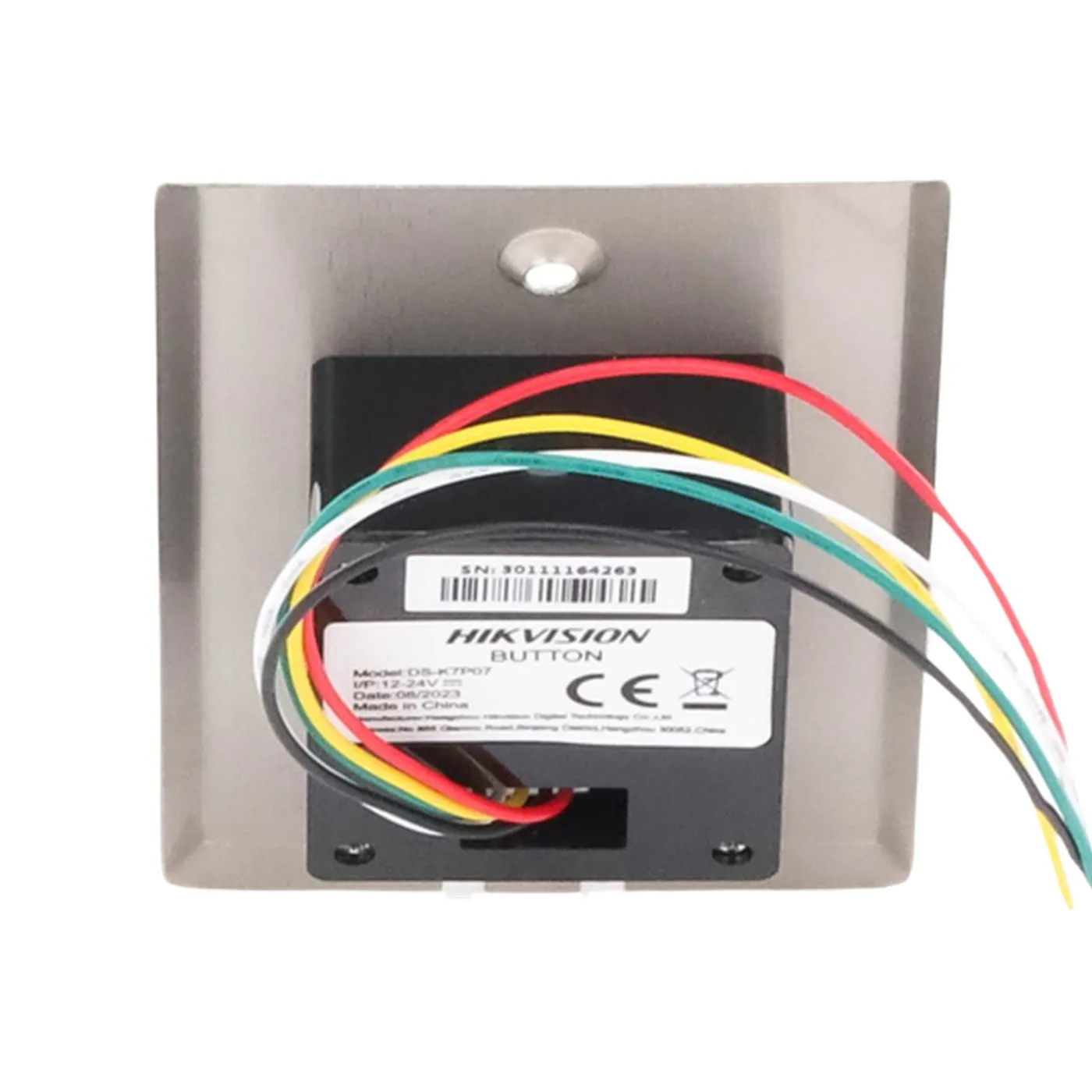 [DS-K7P07] Hikvision - Botón Sin Contacto / Indicador LED/ NO / NC/ Interior/ Acero Inoxidable