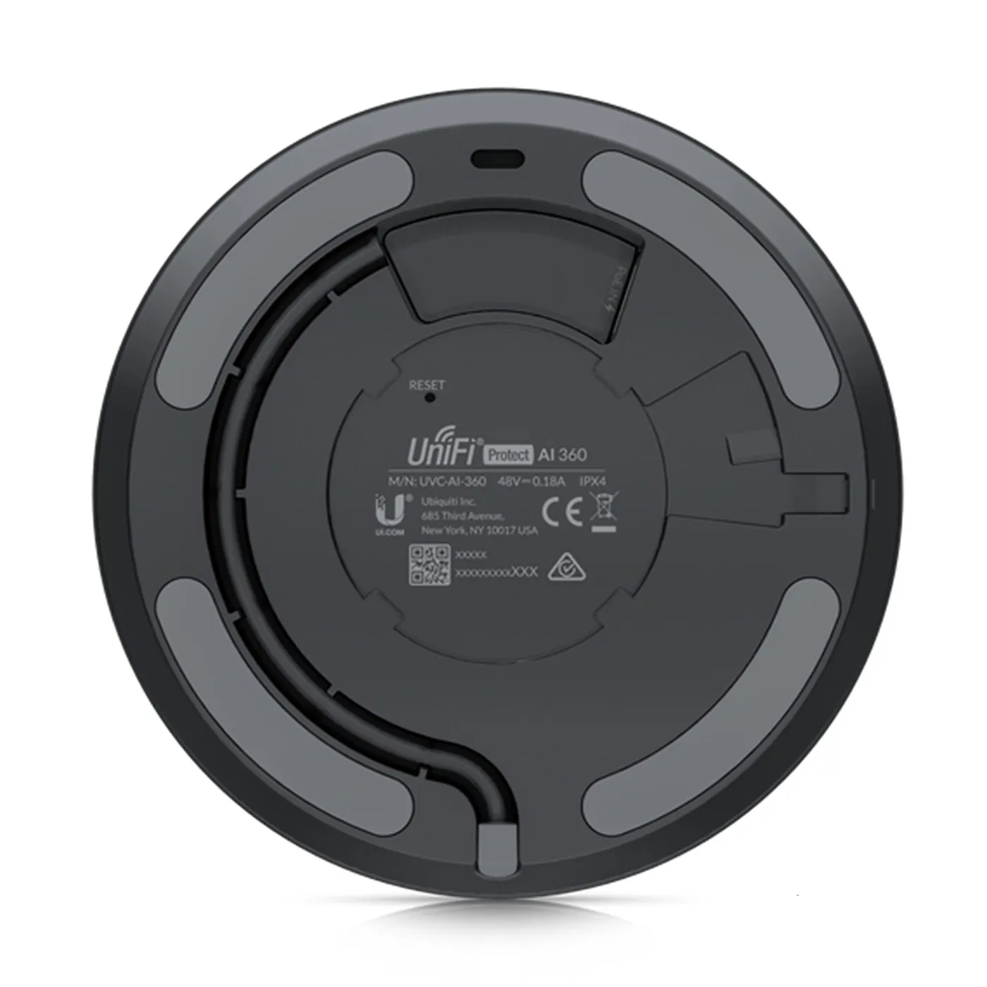 [UVC-AI-360] Ubiquiti - Cámara Full HD de 30 FPS con Sensor CMOS de 5MP PoE Lente Ojo de Pez Ultra Gran Angular de 360 Grados