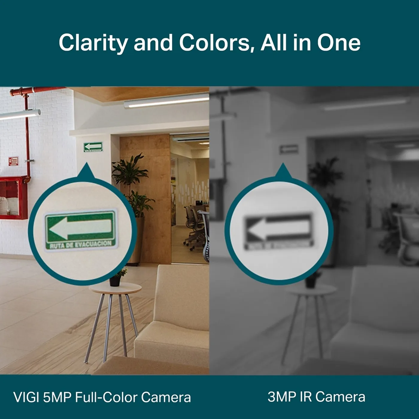 [C450-4] Vigi by TP-Link - Cámara IP Alta Definición [5Mp] Tipo Turret Full Color con Audio PoE y 12V [Lente 4mm]