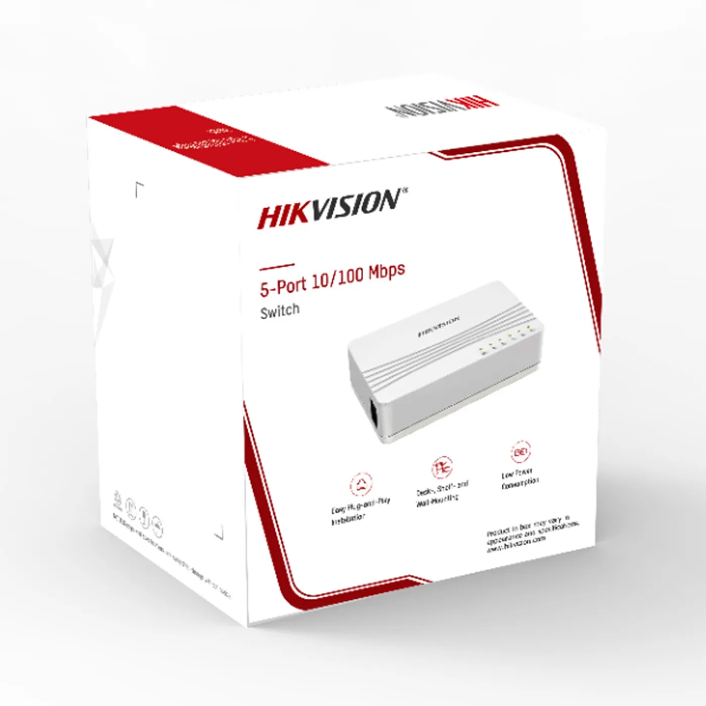 [DS-3E0105D-E(O-STD)/US] Hikvision - Switch de Escritorio de 5 Puertos a 10/100 Mbps