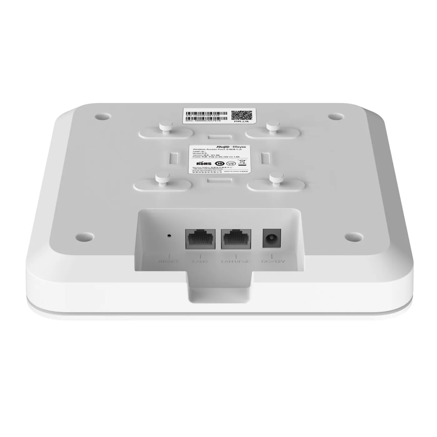 [RG-RAP2260(E)] Ruijie/Reyee - SME Punto de Acceso WiFi 6 para Interior en Techo o Pared hasta 512 Usuarios y 3.2 Gbps Doble Banda 802.11ax MU-MIMO 4x4