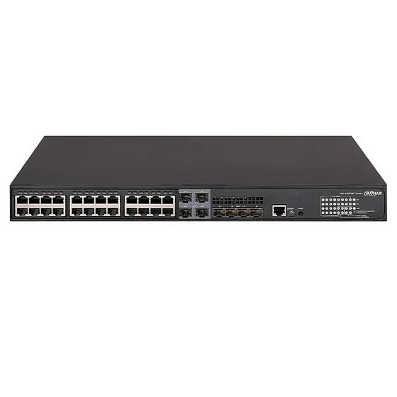 [021947] [DH-S5428-24GT4XF-360] Dahua - Switch Cloud L2+ PoE de 28 Puertos con 24 Puertos RJ-45 PoE (Gigabit)  y 4 Puertos SFP+ (1/10 Gbps) Gestión en la Nube Carcasa Metálica Total PoE 360W [Administrable]
