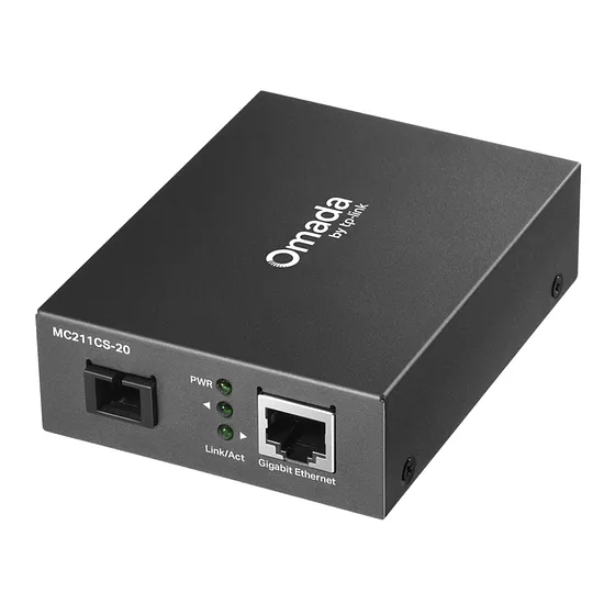 [022099] [MC211CS-20] TP-Link - Media Converter Gigabit WDM 1 x Puerto RJ45 10/100/1000Mbps con Auto-Negociación Longitud de Onda Tx 1310nm [Omada]