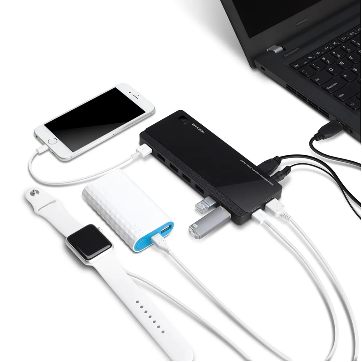 [UH720] TP-Link - Hub 7 Puertos con dos Puertos de carga USB 3.0