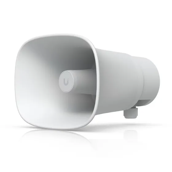 [061606] [UP-AI-Horn-Speaker-W] Ubiquiti - Corneta UniFi Protect AI Horn Altavoz IP 120 dB PoE+ Alerta AI Avanzada Montaje Pared Esquina y Poste IP66 [Blanco]