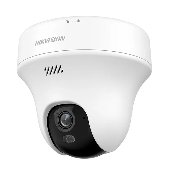 [011336] [DS-2CFWQ5(2.8mm)] Hikvision - Cámara PT IP Wi-Fi 6 Interior 3K [5MP] Paneo 345° Inclinación 85° Luz Híbrida 10 mts IR + 10 mts Luz Blanca Audio Bidireccional Detección Humano/Vehículo Modo Privacidad H.265 USB Tipo C Lente 2.8mm