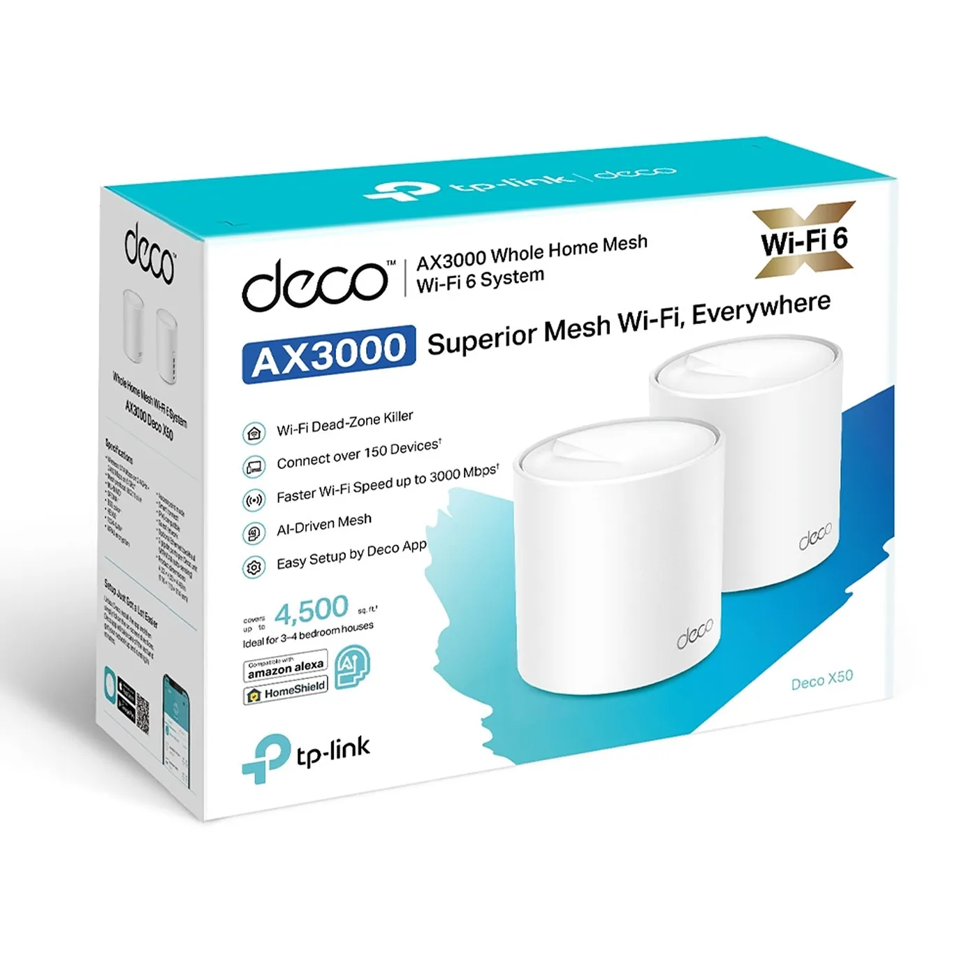 [DECO-X50-2PACK] TP-Link - Router Inalambrico WiFi Mesh Doble Banda AX3000 WiFi6 [2 Unidades]