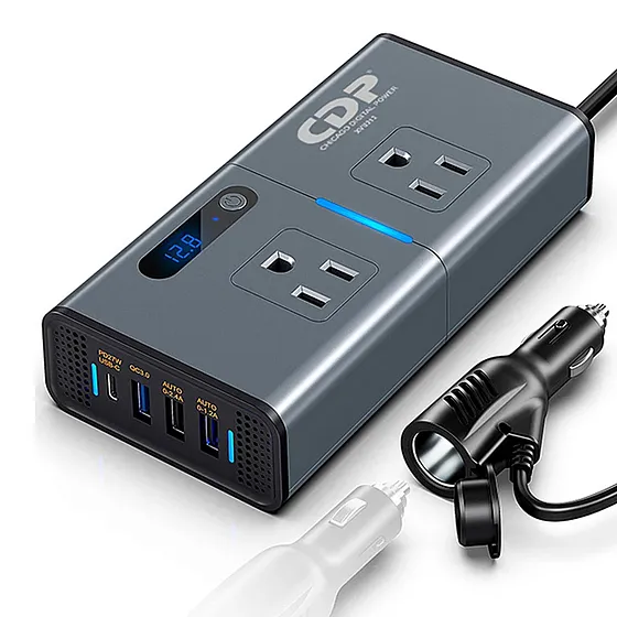 [061789] [XVU-212] CDP - Inversor de Corriente para Carro 12v a 120v de 200w [2] Tomas [4] USB