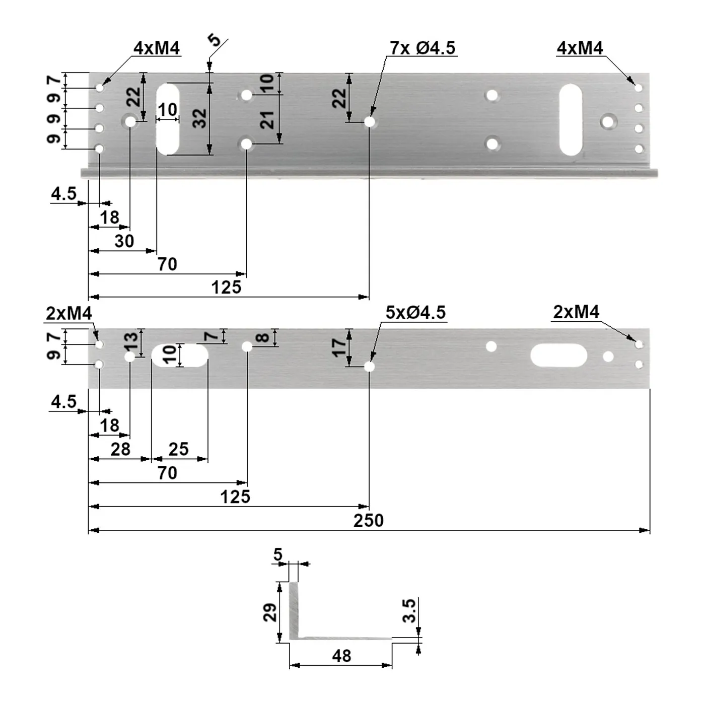 [DHI-ASF280L-V1] Dahua - Bracket Base o Soporte Tipo L para Cerradura Magnetica de 600 Lbs (280 Kgs) Compatible con DHI-ASF280A-V1