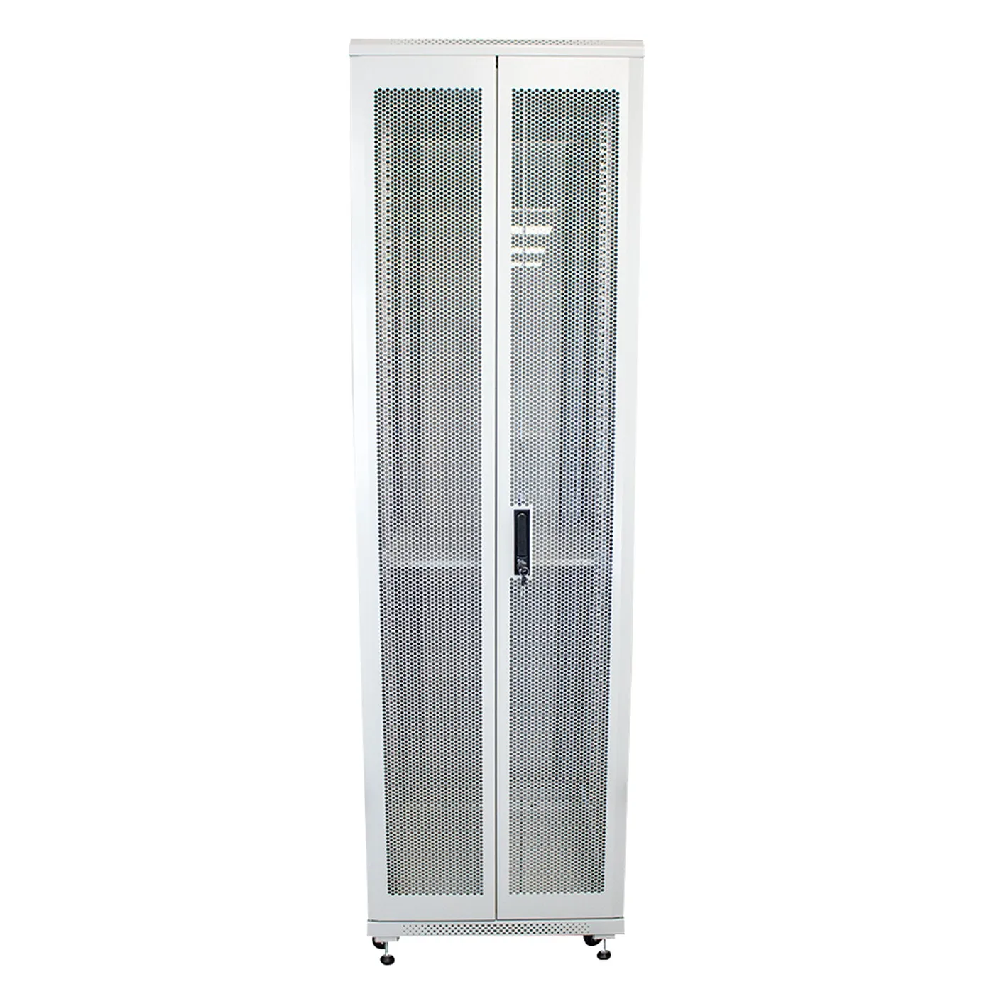 [022066] [AS6842-VDM/600x800-RAL7035] Onlink - Rack de Piso [42U] Cerrado 600x800x2054mm con Puerta Frontal de Vidrio y Doble Puerta Trasera de Malla [Gris Luminoso]