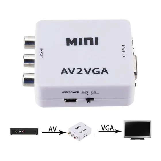 [080078] [ADA068] Convertidor Video AV/RCA a VGA