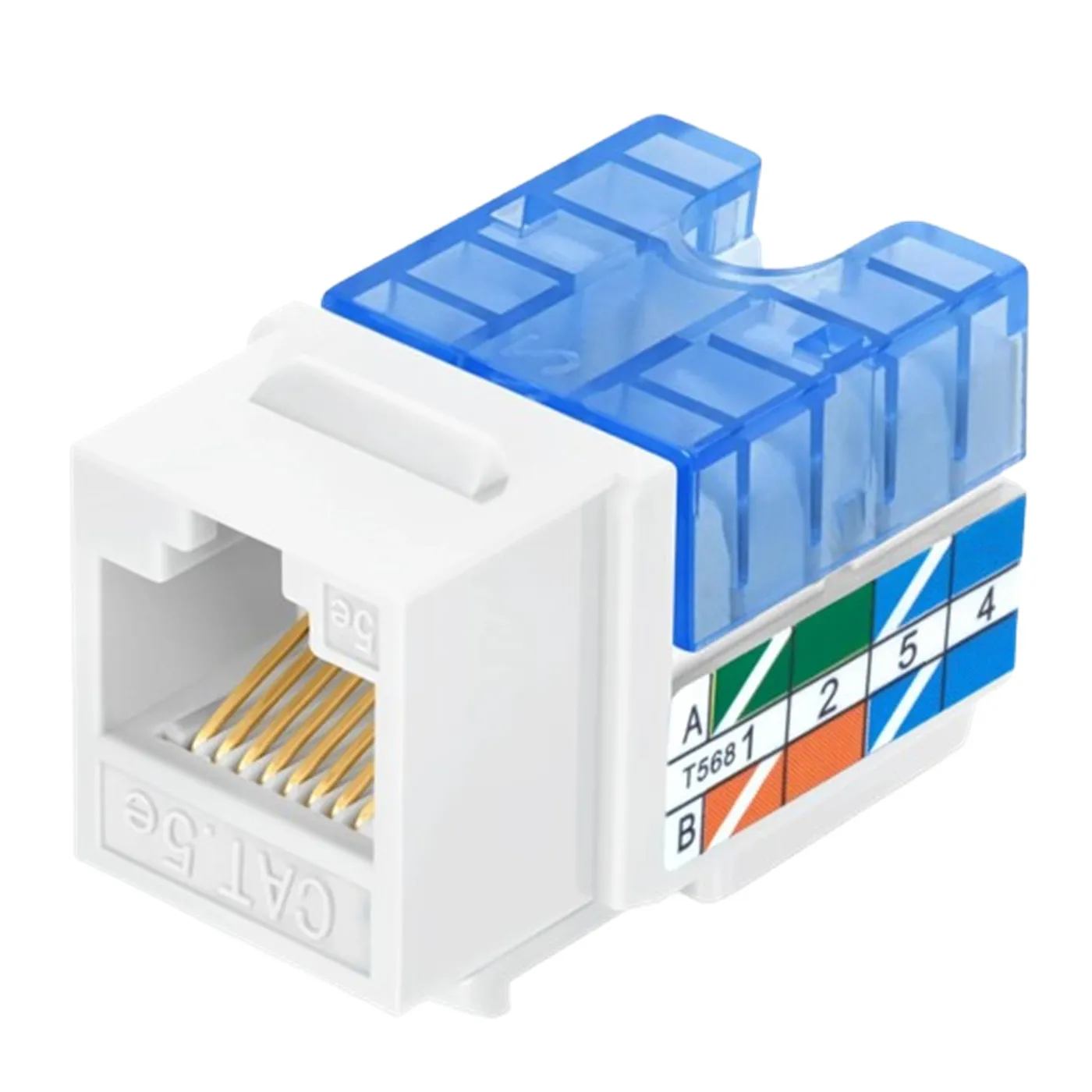 [020193] [WP-KRJ-C5EWHITE] Wireplus - Conector Keystone Jack Coupler RJ45 CAT5e (Categoria 5e) (Blanco) [Unidad]