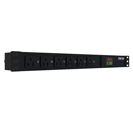 [021230] [FPD-1411M1U] Forza - Regleta Inteligente PDU para Rack Medible 1800W, 14 tomas, 1U, 110V