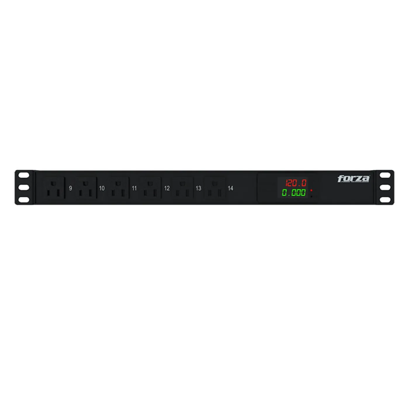 [021230] [FPD-1411M1U] Forza - Regleta Inteligente PDU para Rack Medible 1800W, 14 tomas, 1U, 110V