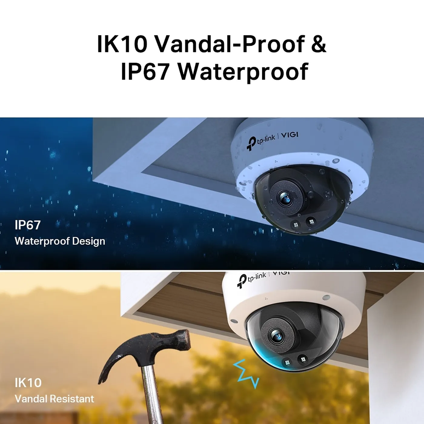 [010982] [C240I-2.8] Vigi By TP-Link - Cámara IP Alta Definición [4Mp] Tipo Domo con IR PoE y 12V IP67 [Lente 2.8mm]