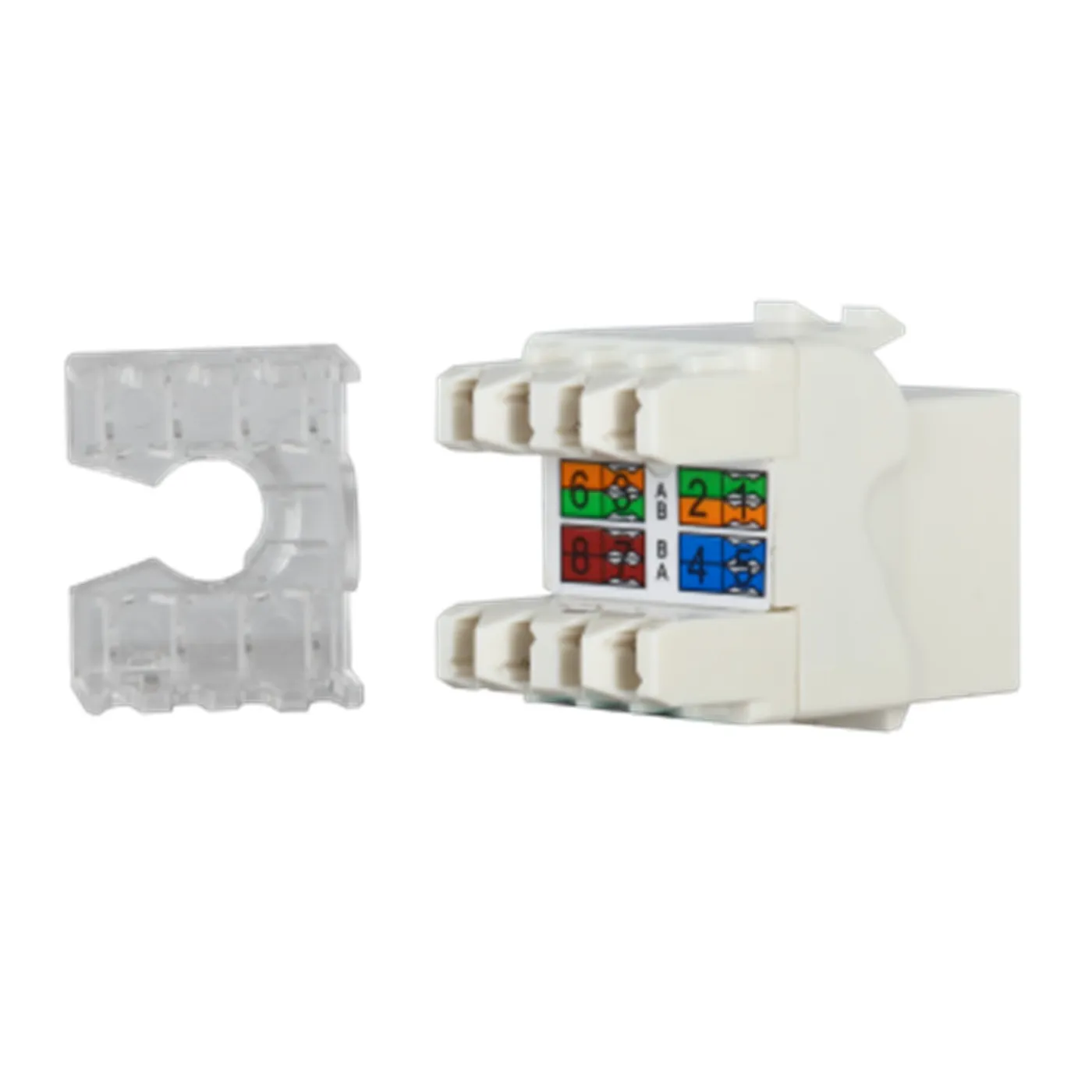 [021993] [DH-PFM3970-6U-white] Dahua - Conector Keystone Jack Coupler Sin Blindaje RJ45 CAT6 (Categoria 6) ANSI/TIA568.2-D (Blanco) [Unidad]