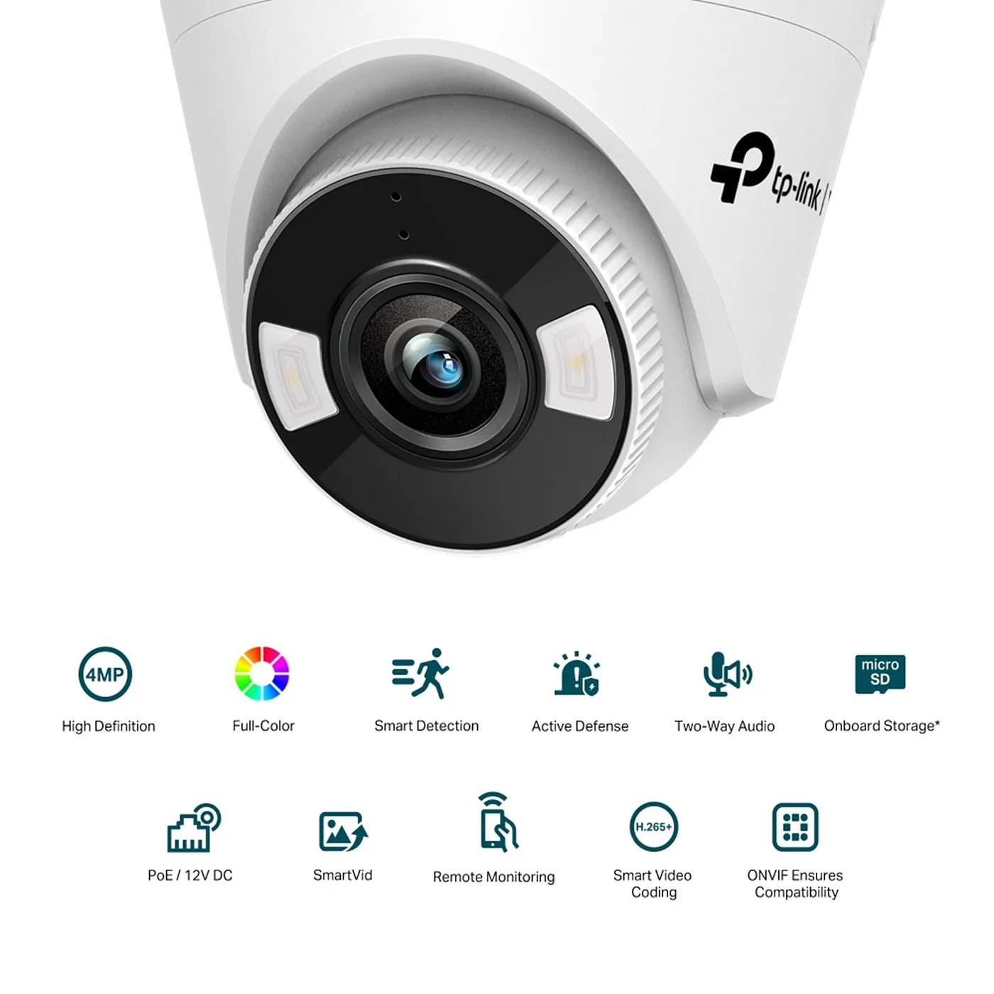 [010824] [C440-2.8] Vigi by TP-Link - Cámara IP Alta Definición [4Mp] Tipo Turret Full Color con Audio PoE y 12V [Lente 2.8mm]